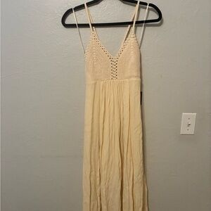 Lulu's Cream Crochet Maxi Dress